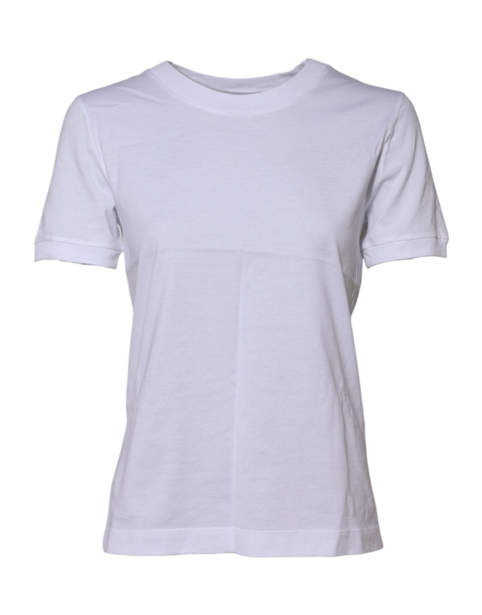 Dolce & Gabbana White Cotton Round Neck Short Sleeves T-shirt – IT40|S par Dolce & Gabbana | Disponible sur Sandy Store ByNet