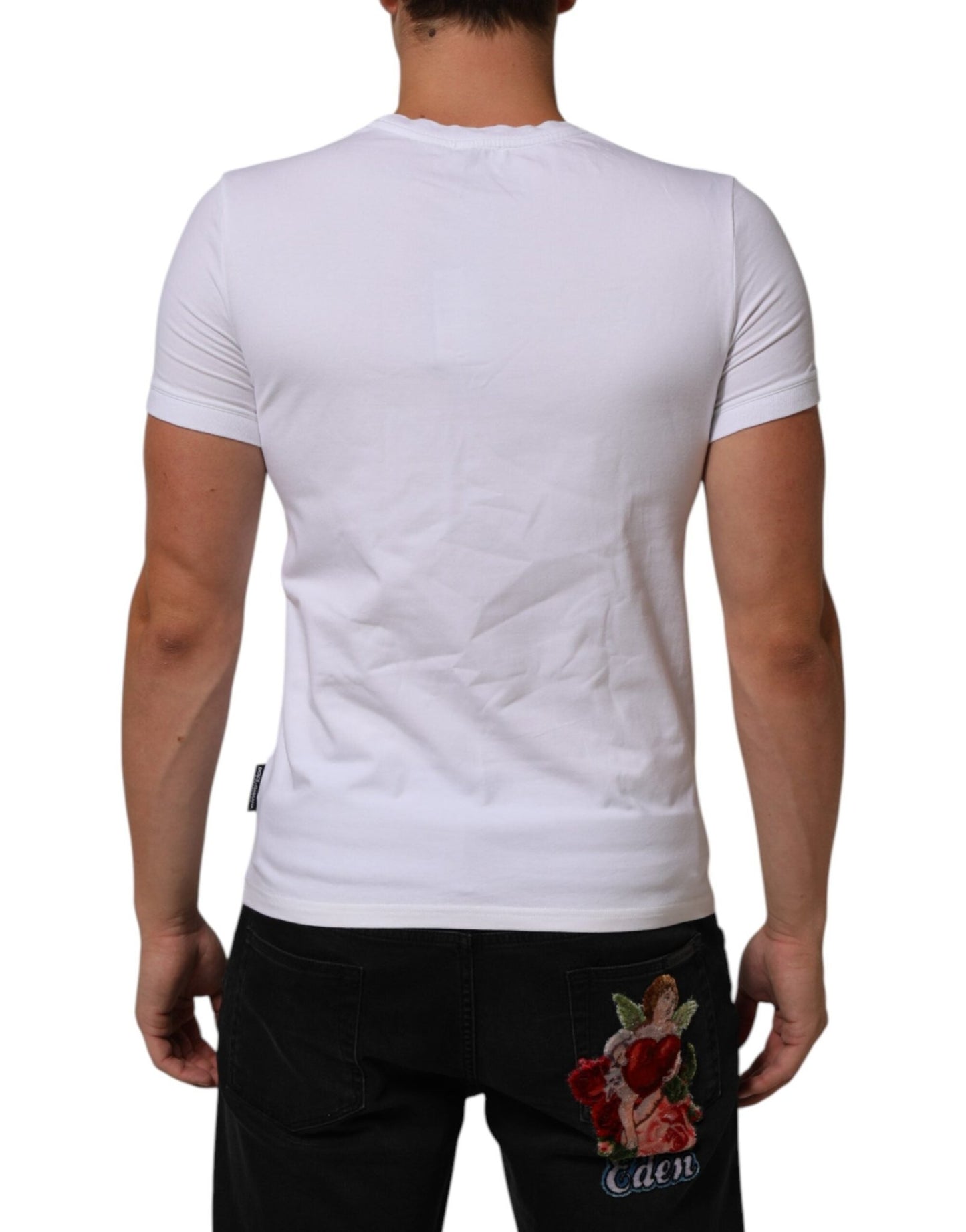 Dolce & Gabbana White Cotton Round Neck Underwear T-shirt – IT3 | XS par Dolce & Gabbana | Disponible sur Sandy Store ByNet