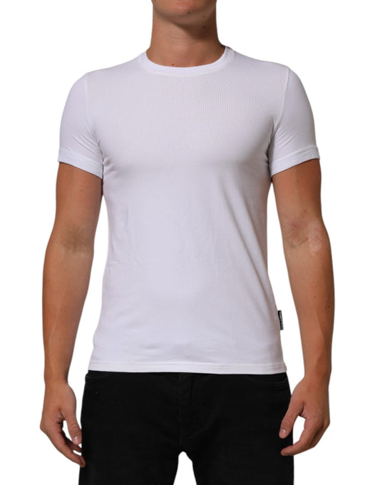 Dolce & Gabbana White Cotton Round Neck Underwear T-shirt – IT3 | XS par Dolce & Gabbana | Disponible sur Sandy Store ByNet