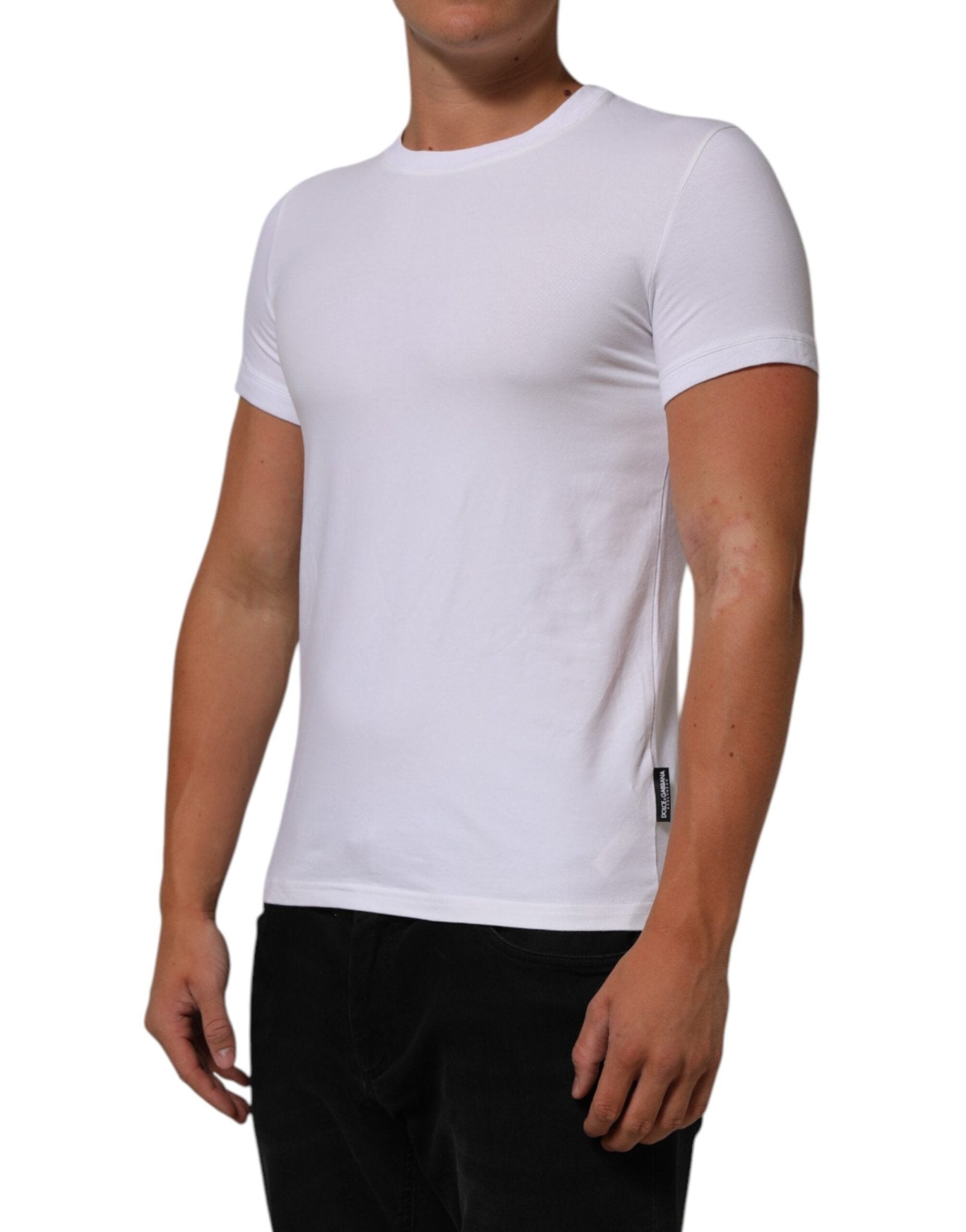 Dolce & Gabbana White Cotton Round Neck Underwear T-shirt – IT3 | XS par Dolce & Gabbana | Disponible sur Sandy Store ByNet