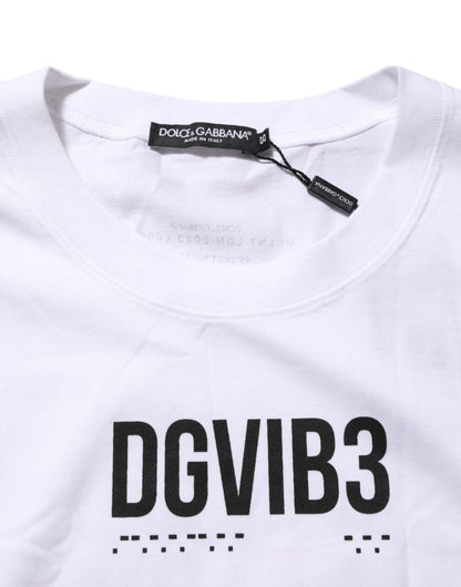 Dolce & Gabbana White Cotton Sleeveless Printed Tank T-shirt – IT44 | XS par Dolce & Gabbana | Disponible sur Sandy Store ByNet