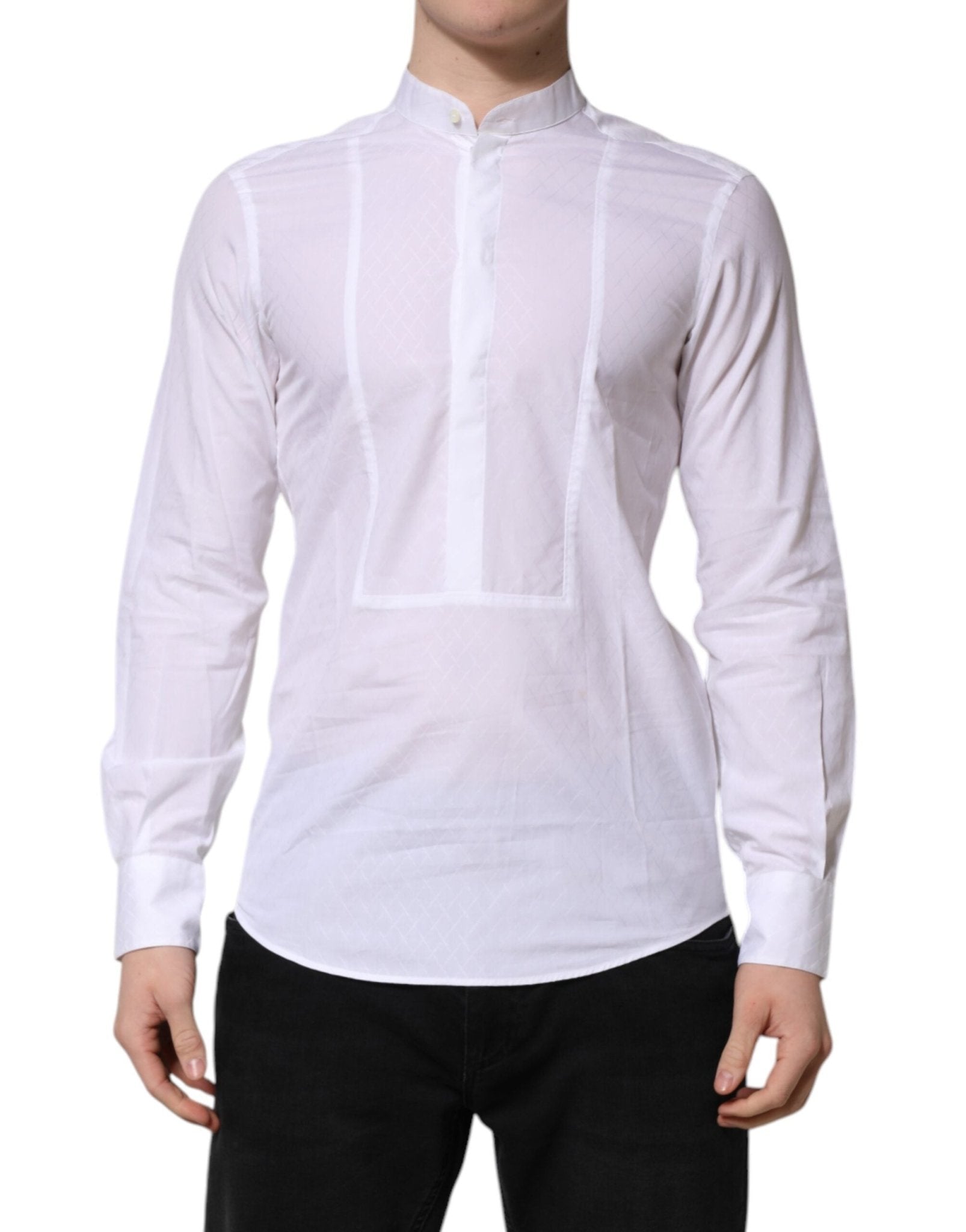 Dolce & Gabbana White Cotton Slim Long Sleeves Formal Shirt – IT38 | XS par Dolce & Gabbana | Disponible sur Sandy Store ByNet