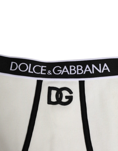 Dolce & Gabbana White Cotton Stretch High Waist Culotte Underwear – IT2 | S par Dolce & Gabbana | Disponible sur Sandy Store ByNet