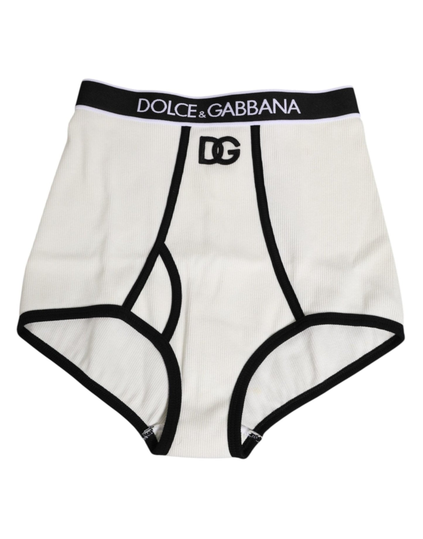 Dolce & Gabbana White Cotton Stretch High Waist Culotte Underwear – IT2 | S par Dolce & Gabbana | Disponible sur Sandy Store ByNet