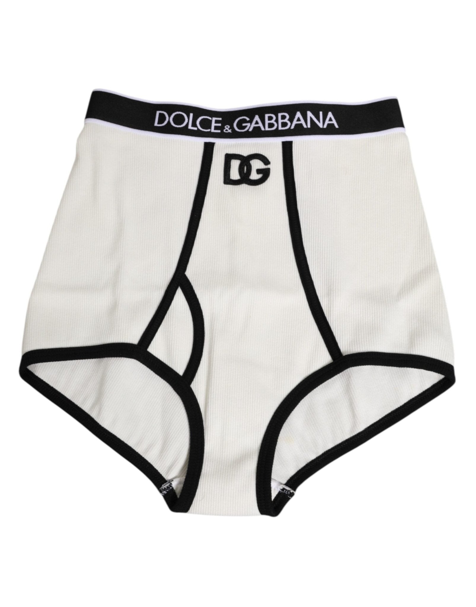 Dolce & Gabbana White Cotton Stretch High Waist Culotte Underwear – IT2 | S par Dolce & Gabbana | Disponible sur Sandy Store ByNet