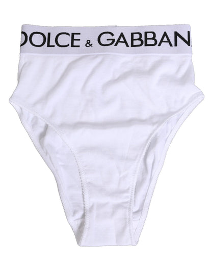 Dolce & Gabbana White Cotton Stretch High Waist Panty Underwear – IT1 | XS par Dolce & Gabbana | Disponible sur Sandy Store ByNet