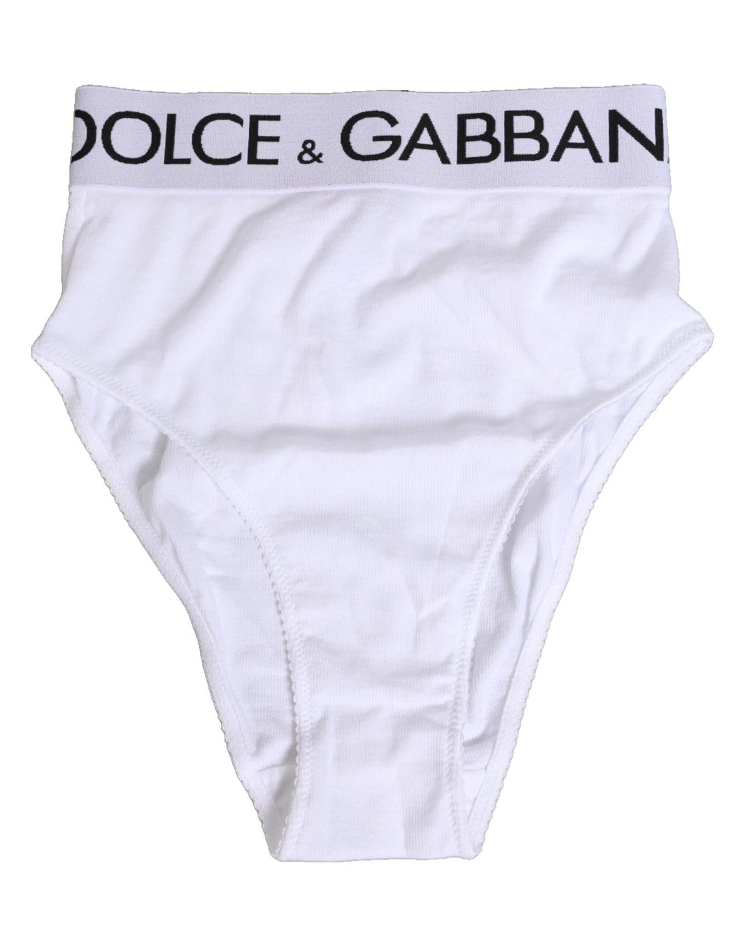 Dolce & Gabbana White Cotton Stretch High Waist Panty Underwear – IT1 | XS par Dolce & Gabbana | Disponible sur Sandy Store ByNet