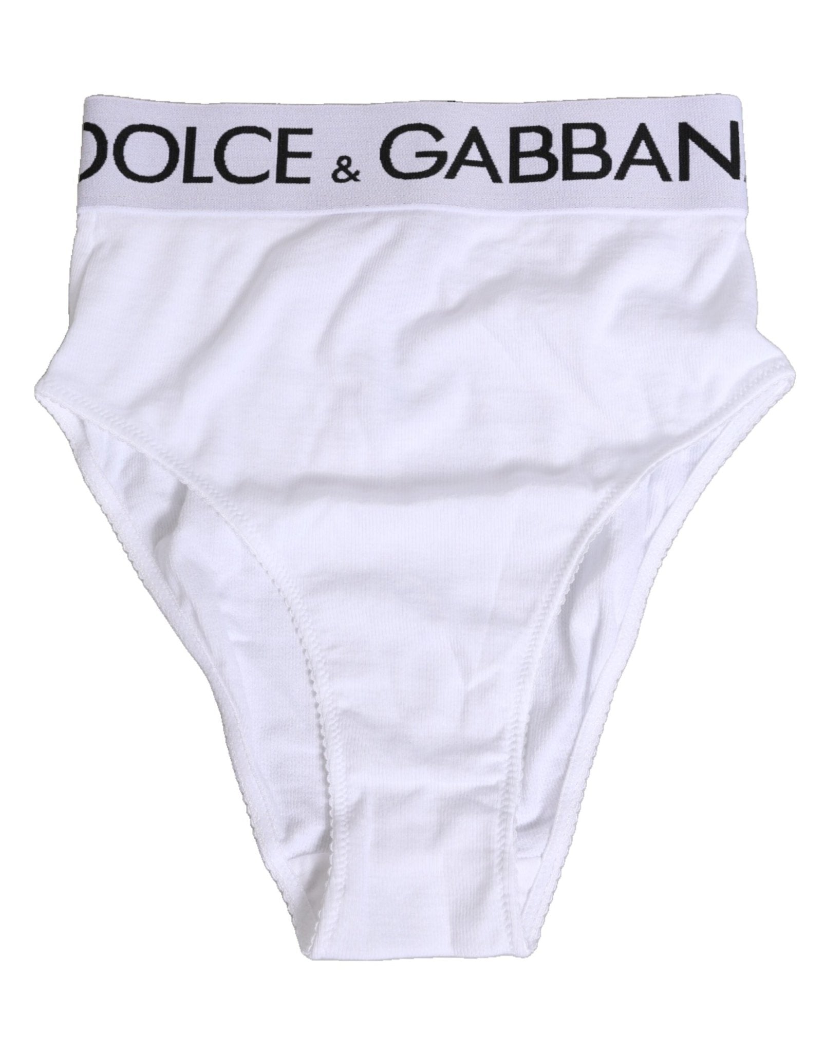 Dolce & Gabbana White Cotton Stretch High Waist Panty Underwear – IT1 | XS par Dolce & Gabbana | Disponible sur Sandy Store ByNet