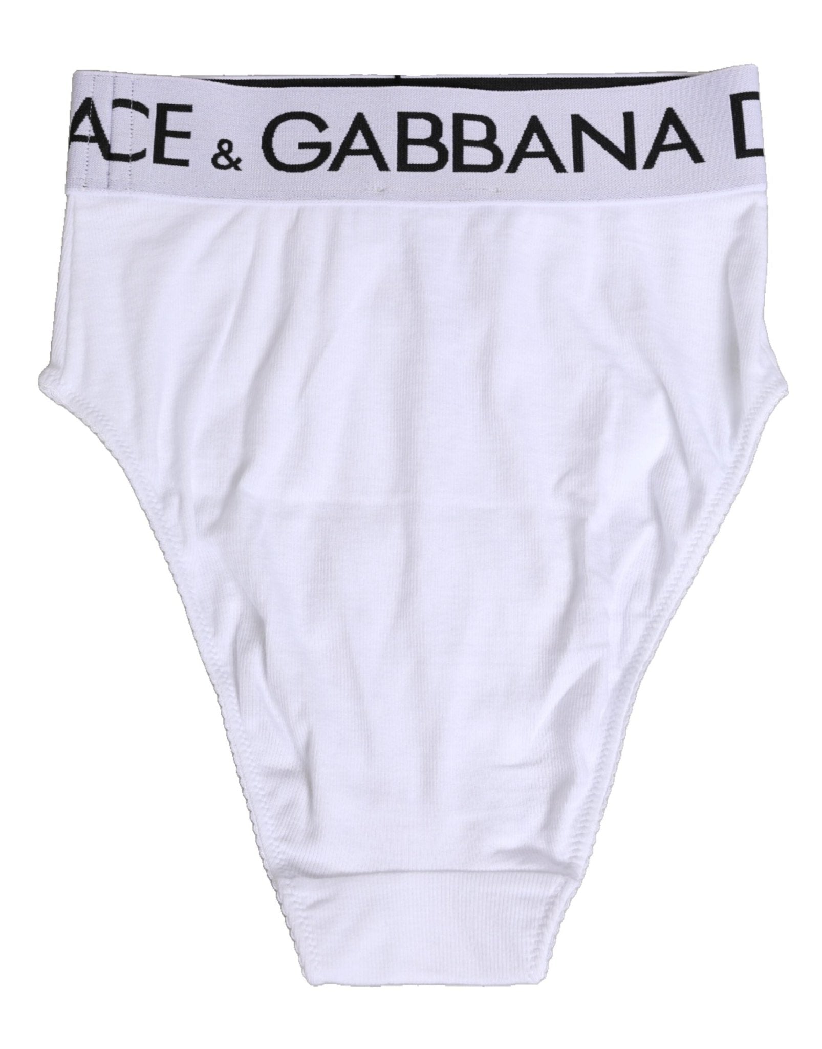 Dolce & Gabbana White Cotton Stretch High Waist Panty Underwear – IT1 | XS par Dolce & Gabbana | Disponible sur Sandy Store ByNet