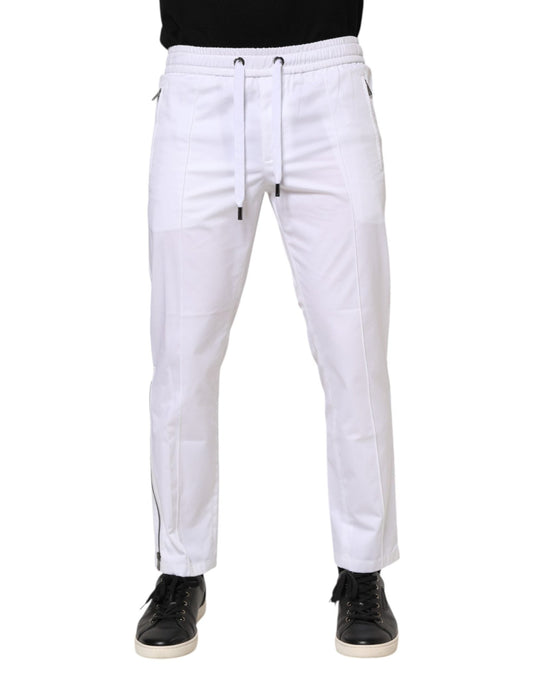 Dolce & Gabbana White Cotton Stretch Logo Men Jogger Pants – IT46 | S par Dolce & Gabbana | Disponible sur Sandy Store ByNet