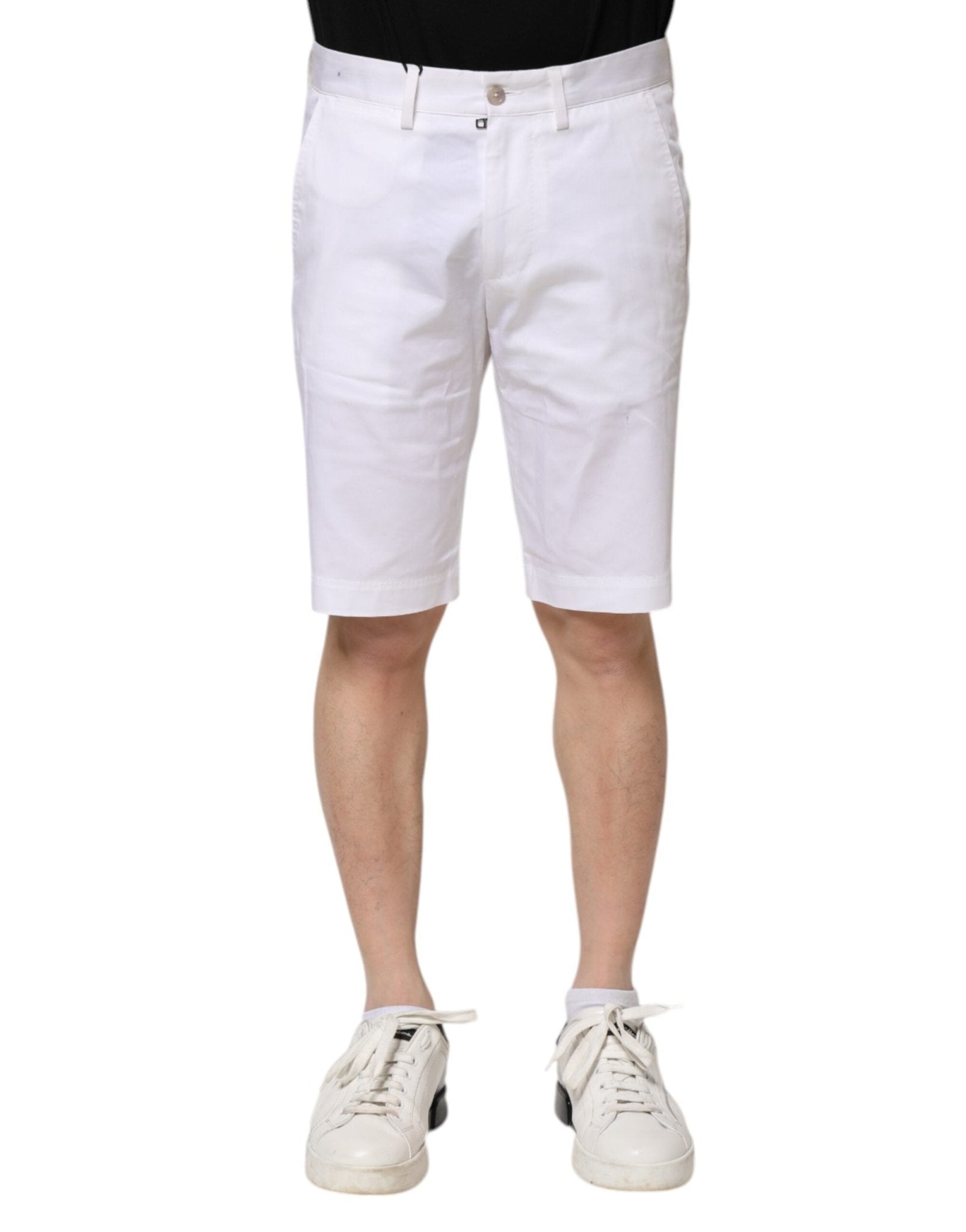 Dolce & Gabbana White Cotton Stretch Men Denim Bermuda Shorts – IT44 | XS par Dolce & Gabbana | Disponible sur Sandy Store ByNet