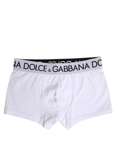 Dolce & Gabbana White Cotton Stretch Regular Boxer Underwear – IT4 | S par Dolce & Gabbana | Disponible sur Sandy Store ByNet