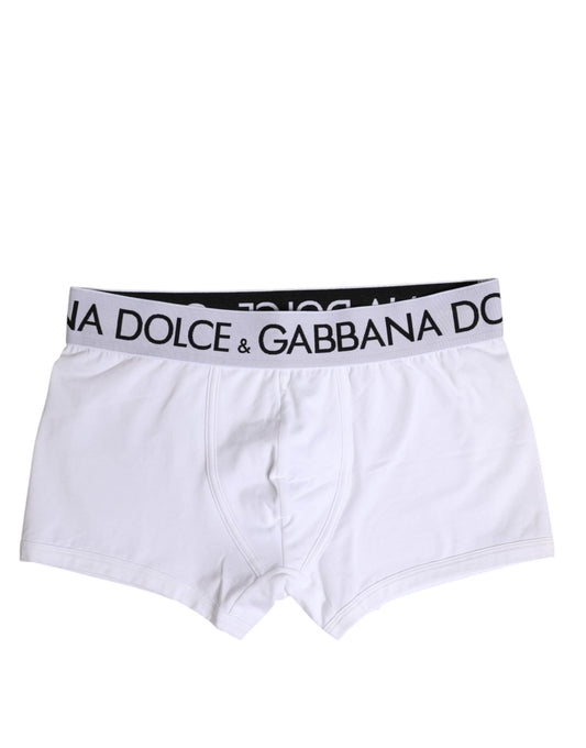 Dolce & Gabbana White Cotton Stretch Regular Boxer Underwear – IT4 | S par Dolce & Gabbana | Disponible sur Sandy Store ByNet