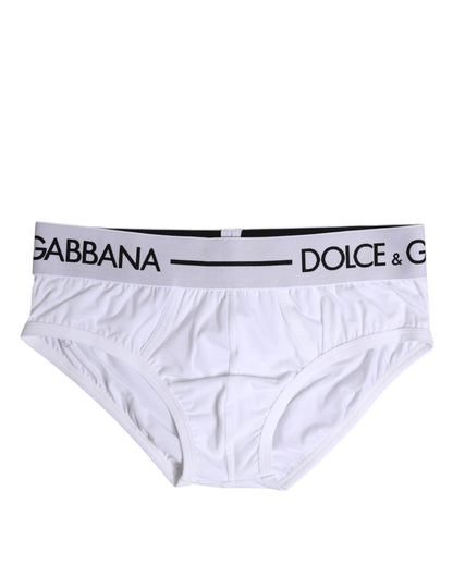Dolce & Gabbana White Cotton Stretch Regular Brief Underwear – IT4 | S par Dolce & Gabbana | Disponible sur Sandy Store ByNet
