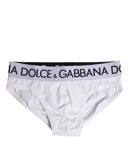 Dolce & Gabbana White Cotton Stretch Regular Brief Underwear – IT4 | S par Dolce & Gabbana | Disponible sur Sandy Store ByNet