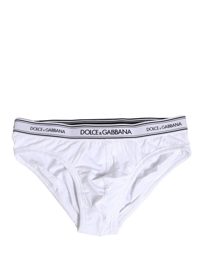 Dolce & Gabbana White Cotton Stretch Regular Brief Underwear – IT4 | S par Dolce & Gabbana | Disponible sur Sandy Store ByNet