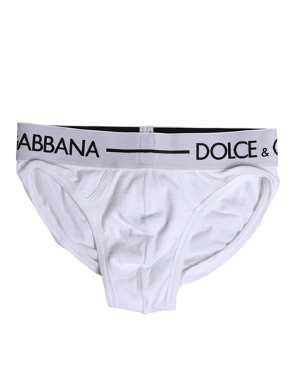 Dolce & Gabbana White Cotton Stretch Regular Brief Underwear – IT4 | S par Dolce & Gabbana | Disponible sur Sandy Store ByNet