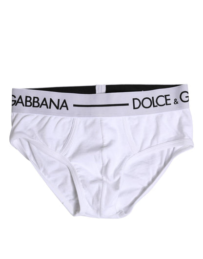 Dolce & Gabbana White Cotton Stretch Regular Brief Underwear – IT4 | S par Dolce & Gabbana | Disponible sur Sandy Store ByNet