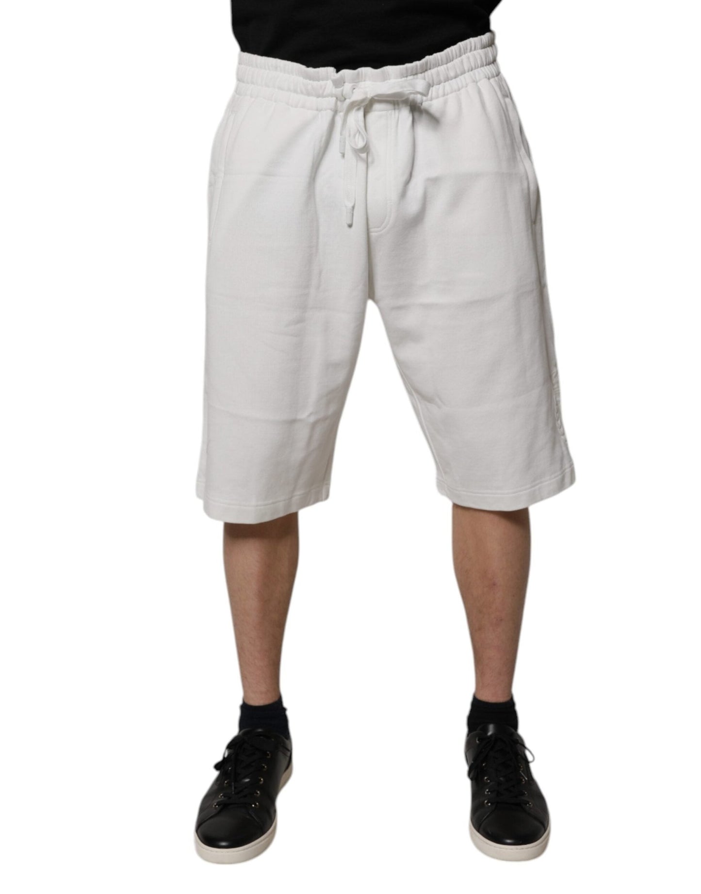 Dolce & Gabbana White Cotton Sweatshorts Men Bermuda Shorts - Sandy Store ByNet
