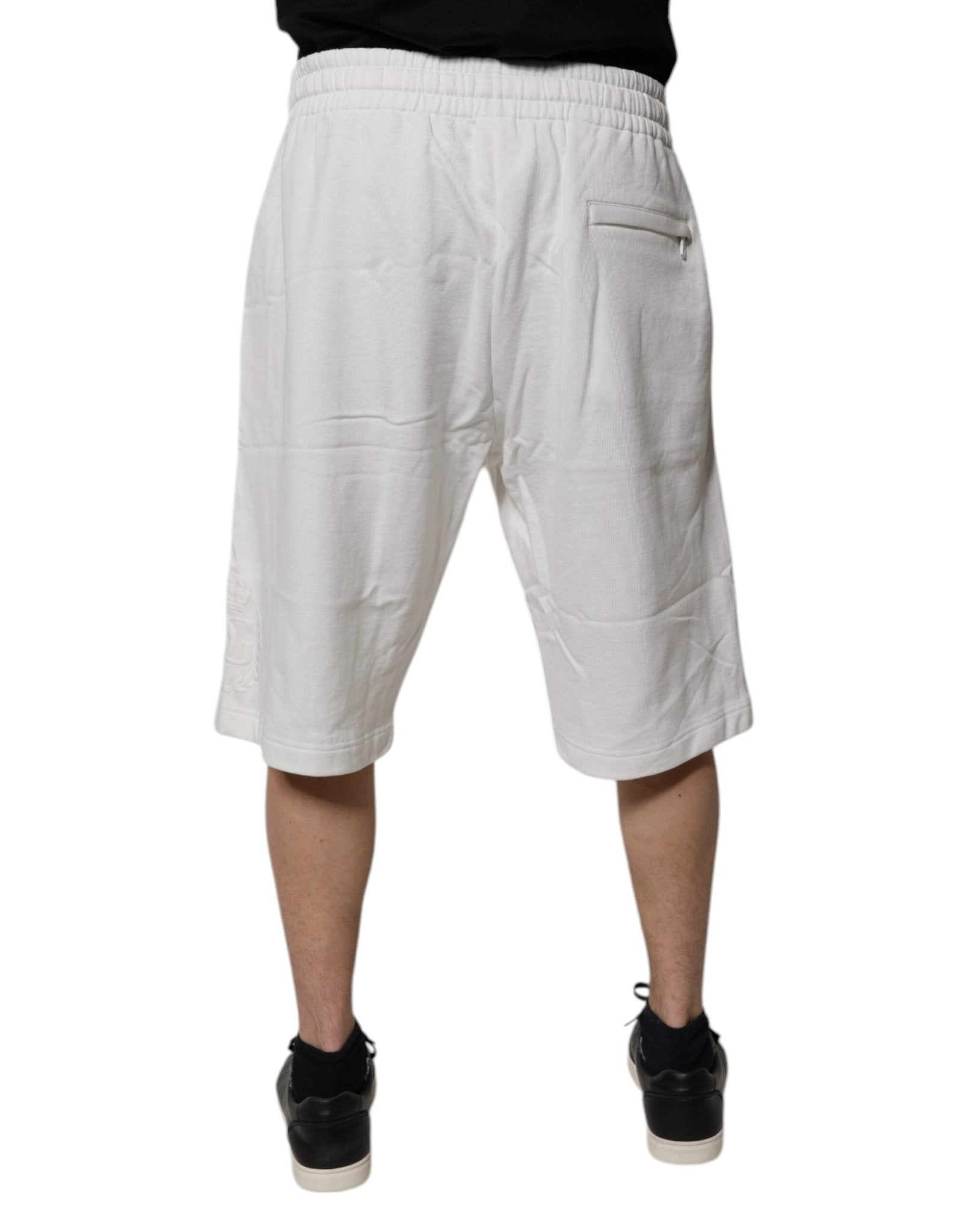 Dolce & Gabbana White Cotton Sweatshorts Men Bermuda Shorts - Sandy Store ByNet