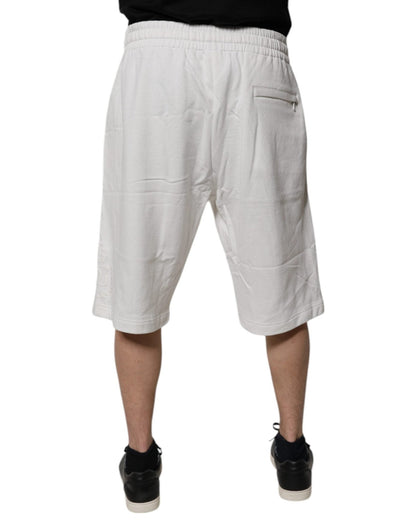 Dolce & Gabbana White Cotton Sweatshorts Men Bermuda Shorts - Sandy Store ByNet
