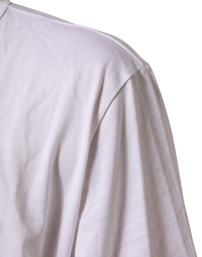 Dolce & Gabbana White Cotton V - Neck Short Sleeves T-shirt – IT60 | 3XL par Dolce & Gabbana | Disponible sur Sandy Store ByNet