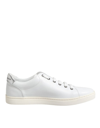 Dolce & Gabbana White Crown Bee Leather Low Top Sneakers Shoes – EU42/US9 par Dolce & Gabbana | Disponible sur Sandy Store ByNet