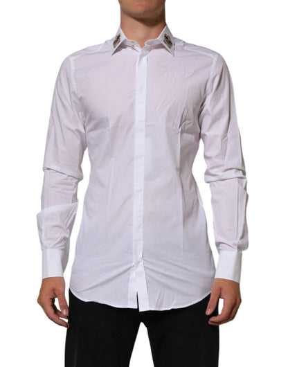 Dolce & Gabbana White Crown Collared GOLD Formal Dress Shirt – IT40 | M par Dolce & Gabbana | Disponible sur Sandy Store ByNet
