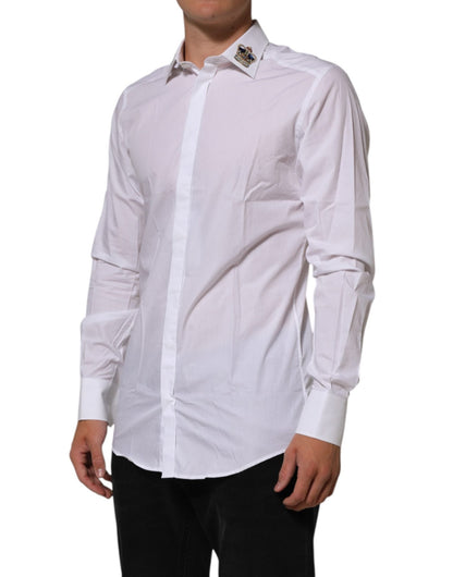 Dolce & Gabbana White Crown Collared GOLD Formal Dress Shirt – IT40 | M par Dolce & Gabbana | Disponible sur Sandy Store ByNet
