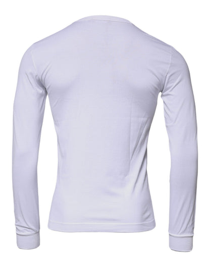 Dolce & Gabbana White Crown Crew Neck Cotton Pullover Sweater - Sandy Store ByNet