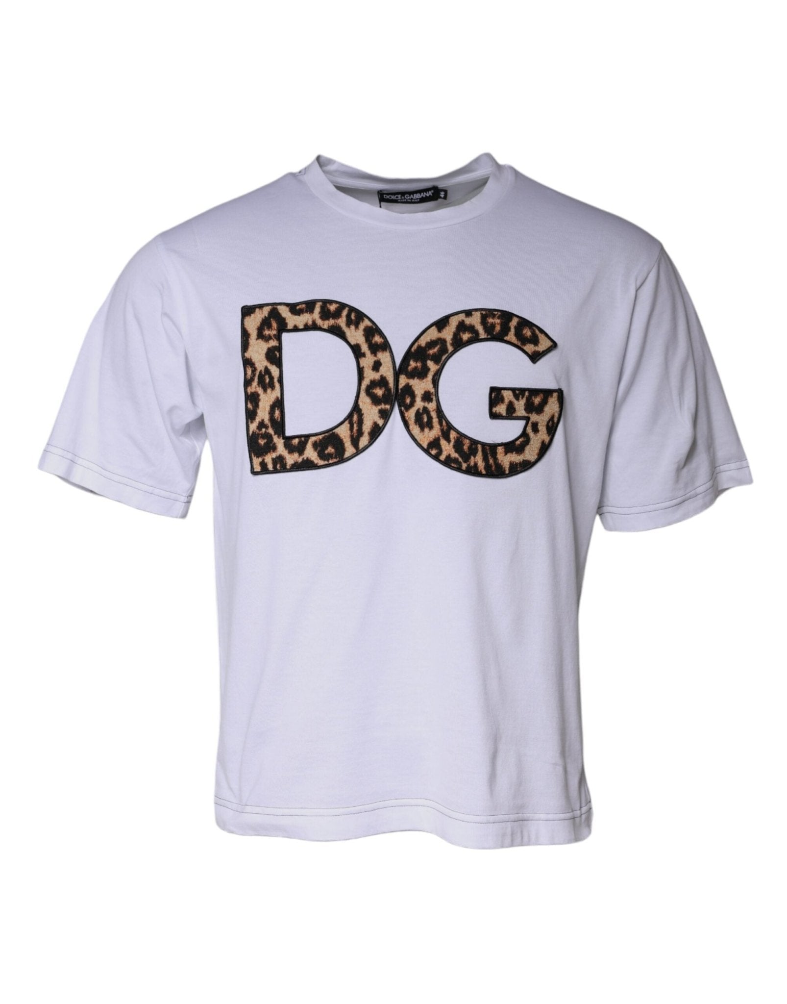 Dolce & Gabbana White DG Logo Cotton Shorts Sleeves T-shirt – IT52 | XL par Dolce & Gabbana | Disponible sur Sandy Store ByNet