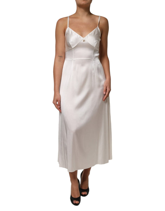Dolce & Gabbana White DG Logo Full Slip Silk Dress Sleepwear – IT44 | L par Dolce & Gabbana | Disponible sur Sandy Store ByNet