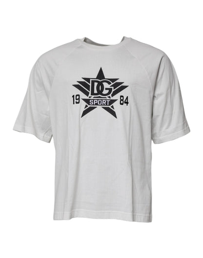 Dolce & Gabbana White DG Sport Crew Neck Short Sleeve T-shirt – IT50 | L par Dolce & Gabbana | Disponible sur Sandy Store ByNet