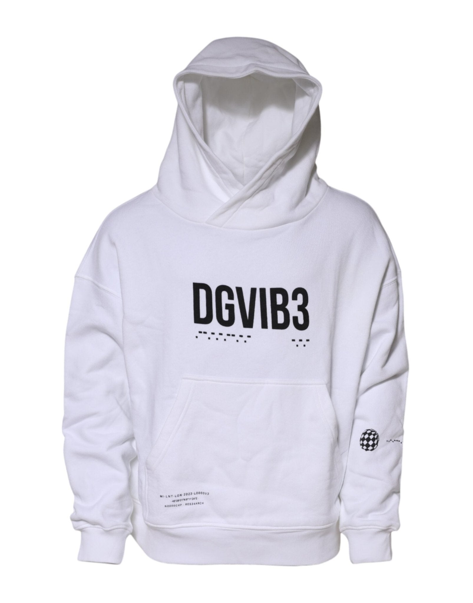 Dolce & Gabbana White DG Vib3 Hooded Men Sweatshirt Sweater – IT48 | M par Dolce & Gabbana | Disponible sur Sandy Store ByNet