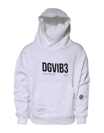 Dolce & Gabbana White DG Vib3 Hooded Men Sweatshirt Sweater – IT48 | M par Dolce & Gabbana | Disponible sur Sandy Store ByNet