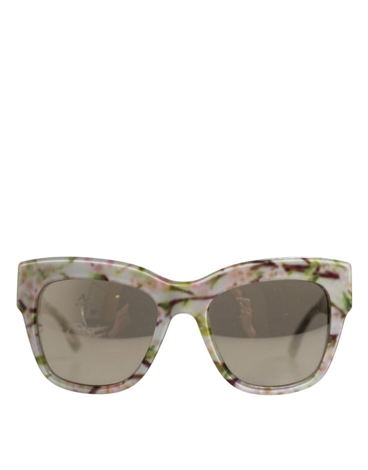 Dolce & Gabbana White DG4231F Floral Acetate Rectangle Shades Sunglasses – par Dolce & Gabbana | Disponible sur Sandy Store ByNet