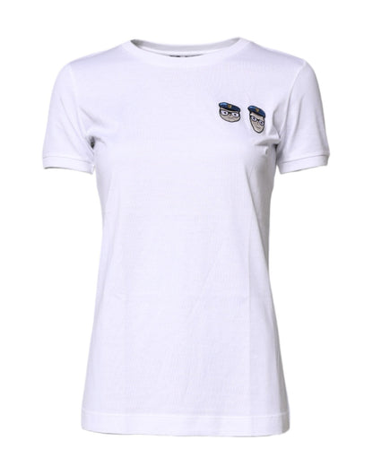 Dolce & Gabbana White DGFamily Cotton Crew Neck T-shirt – IT38 | XS par Dolce & Gabbana | Disponible sur Sandy Store ByNet