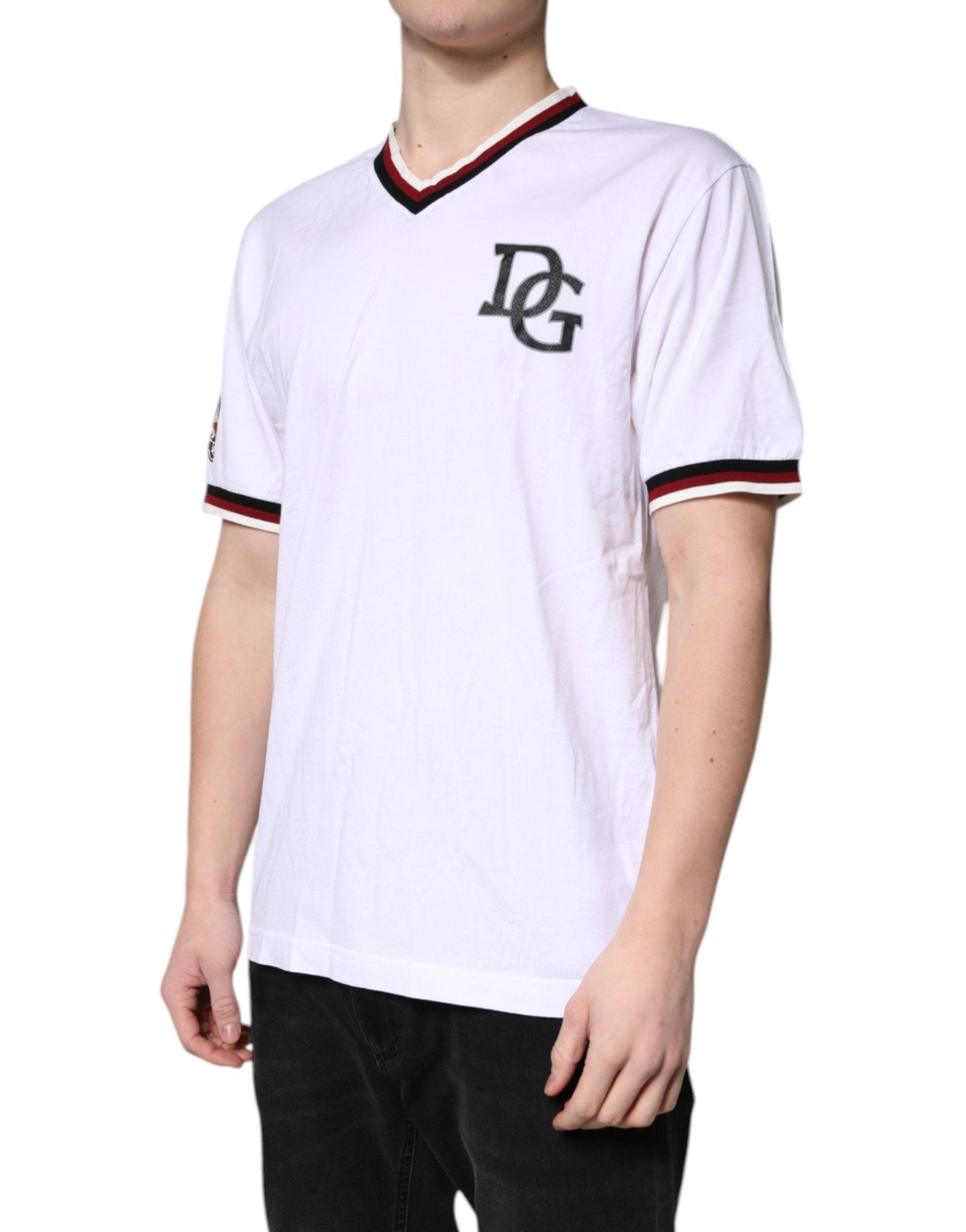 Dolce & Gabbana White #DGMillennials King Crown V - neck T-shirt - Sandy Store ByNet