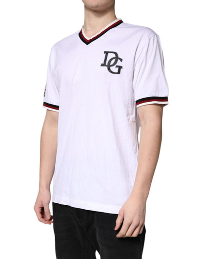 Dolce & Gabbana White #DGMillennials King Crown V - neck T-shirt - Sandy Store ByNet