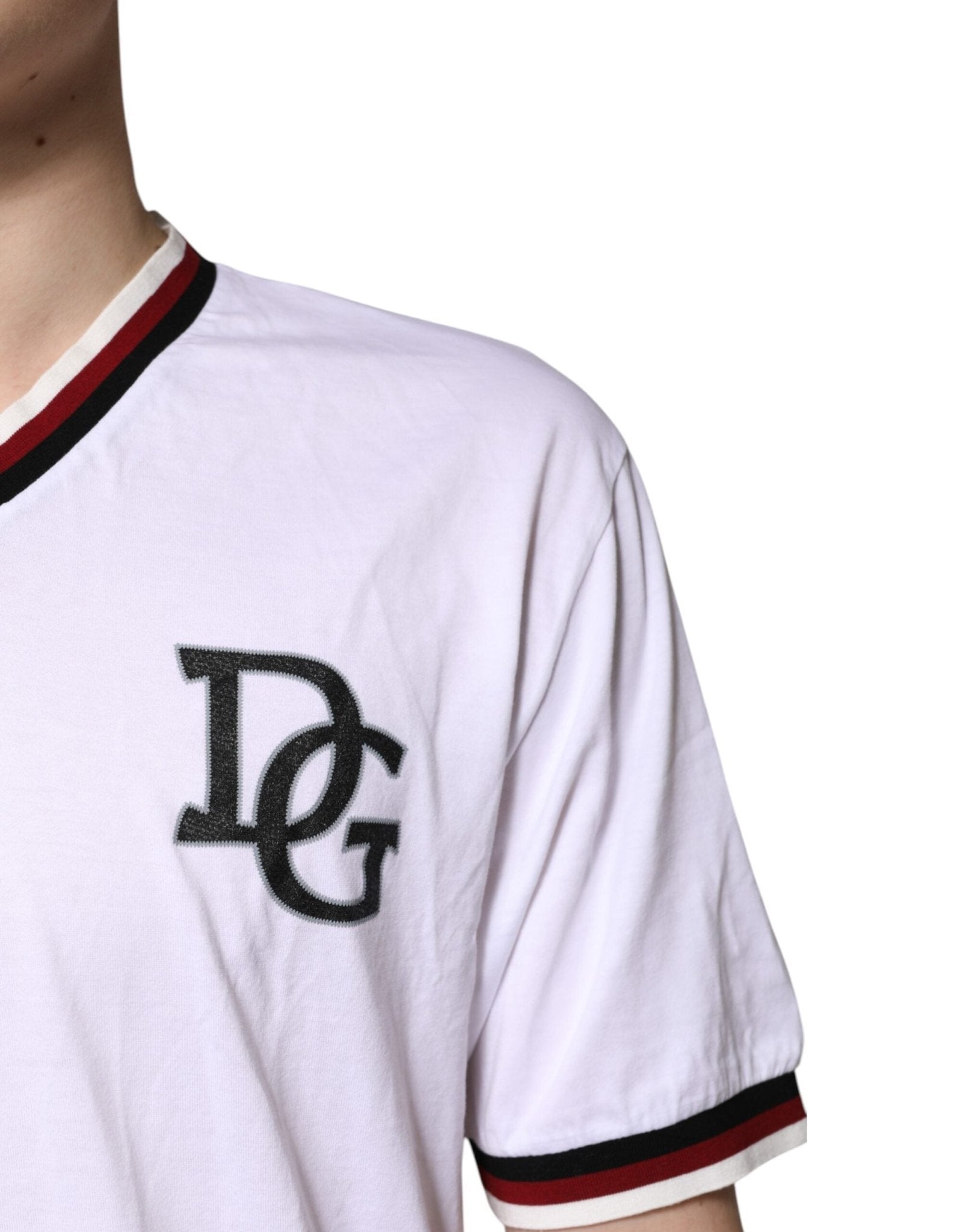 Dolce & Gabbana White #DGMillennials King Crown V - neck T-shirt - Sandy Store ByNet