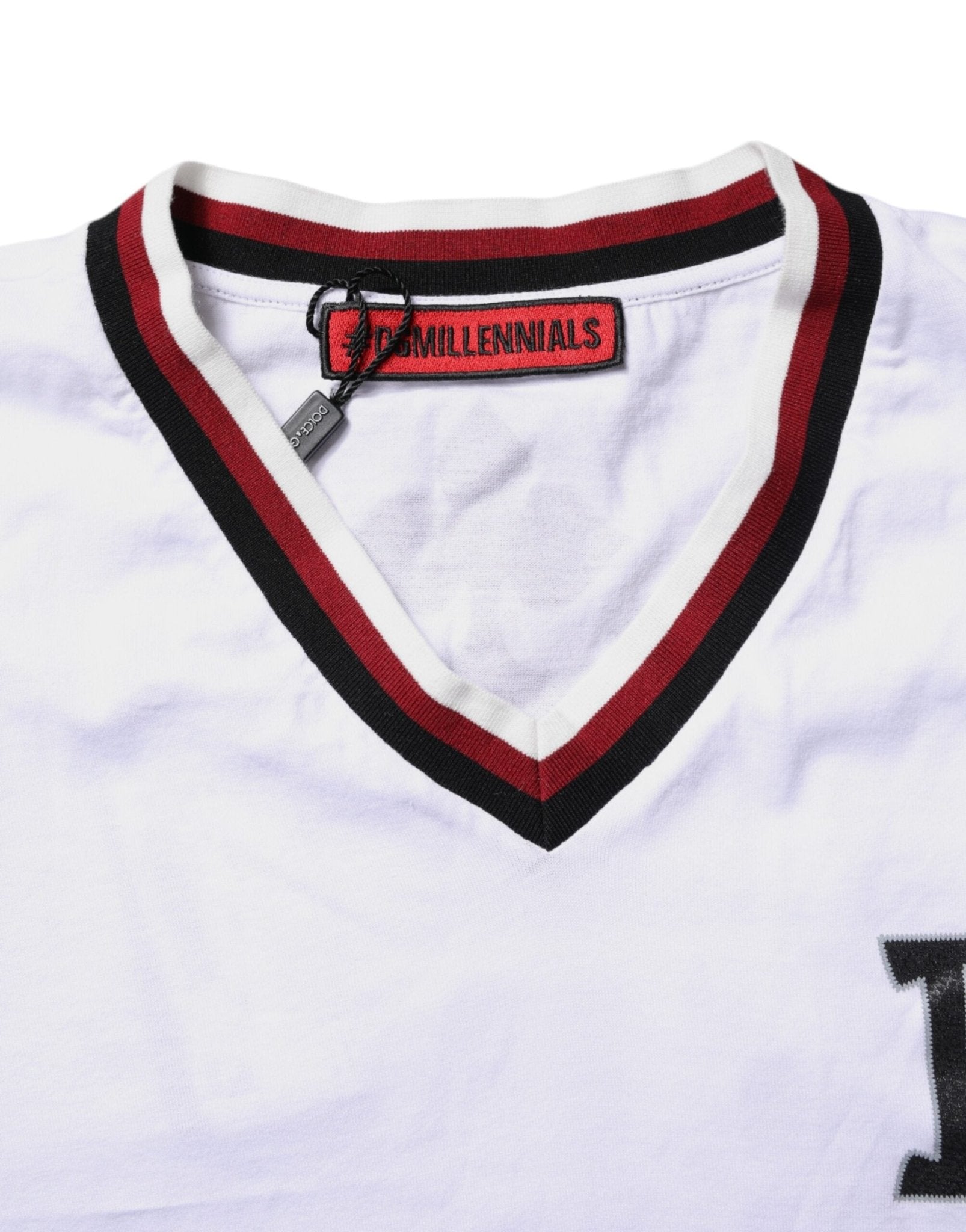 Dolce & Gabbana White #DGMillennials King Crown V - neck T-shirt - Sandy Store ByNet