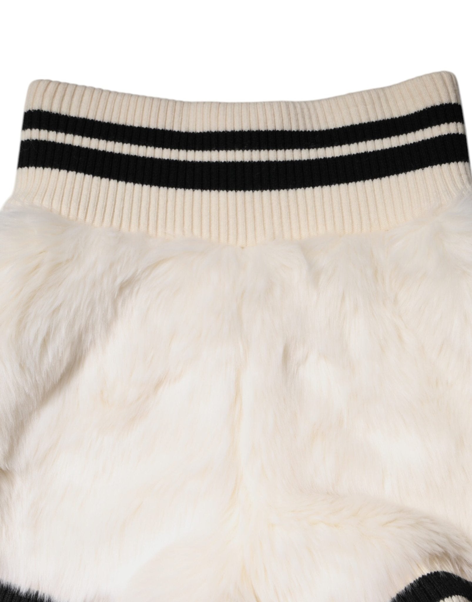 Dolce & Gabbana White Faux Fur High Waisted Hot Pants Short - Sandy Store ByNet