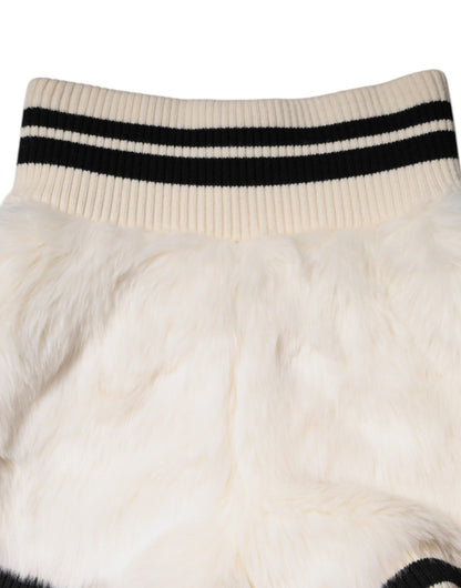 Dolce & Gabbana White Faux Fur High Waisted Hot Pants Short - Sandy Store ByNet