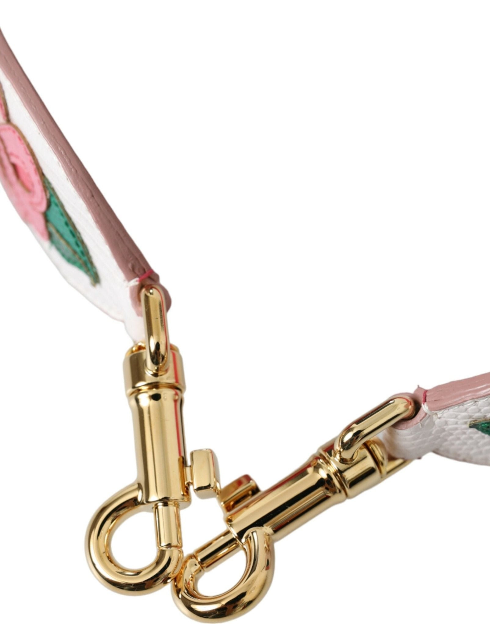 Dolce & Gabbana White Floral Leather Accessory Shoulder Strap - Sandy Store ByNet