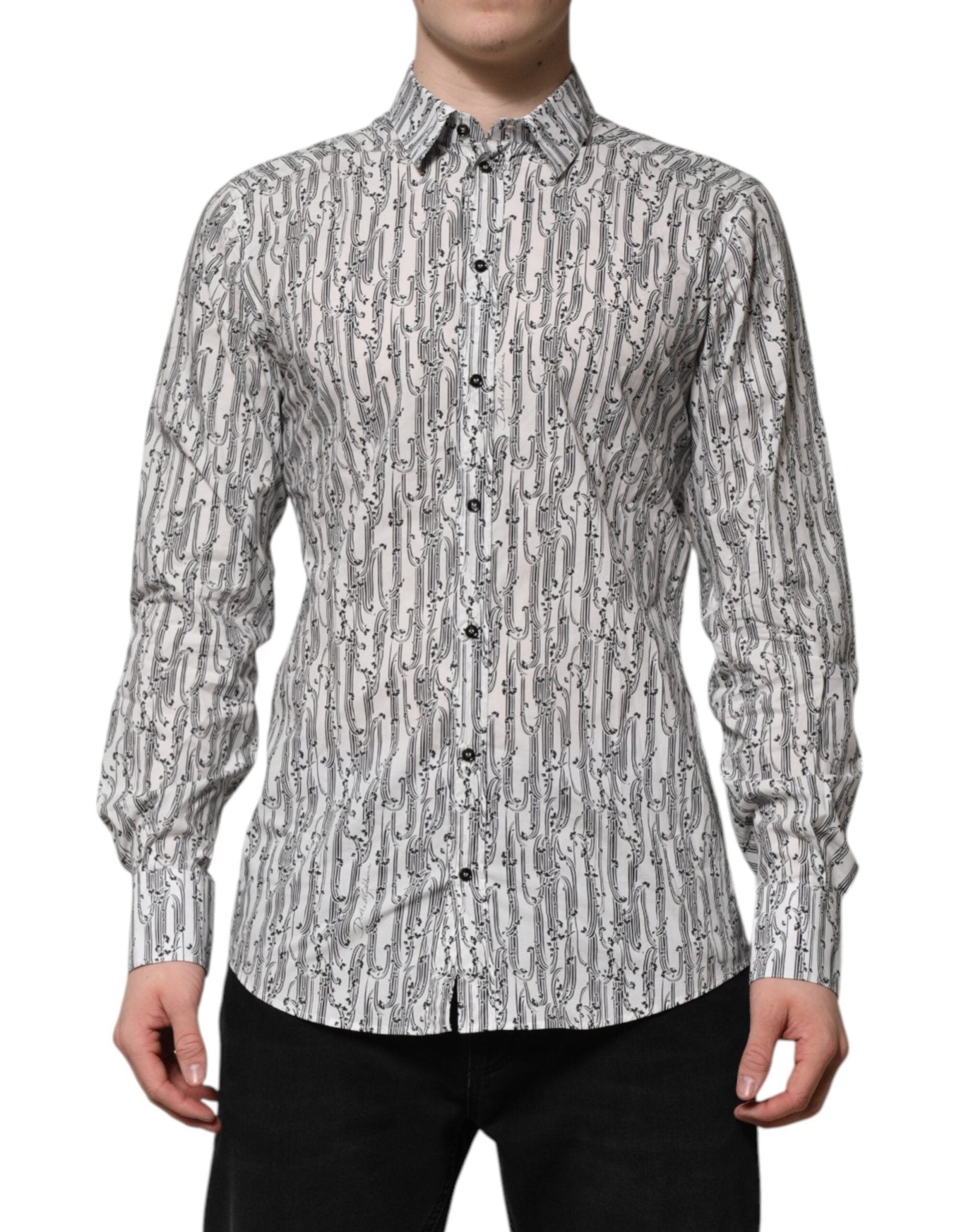 Dolce & Gabbana White Floral Print Casual Long Sleeves Shirt – IT40 | M par Dolce & Gabbana | Disponible sur Sandy Store ByNet