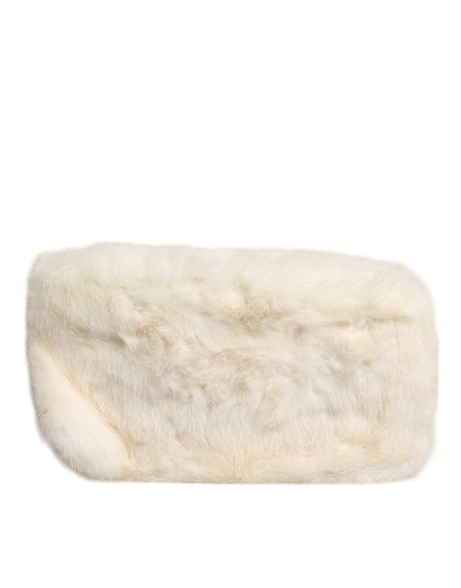 Dolce & Gabbana White Fur Handbag Clutch Purse Pouch Bag - Sandy Store ByNet
