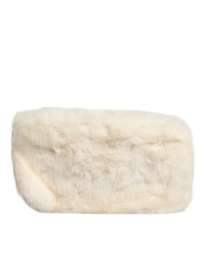 Dolce & Gabbana White Fur Handbag Clutch Purse Pouch Bag - Sandy Store ByNet