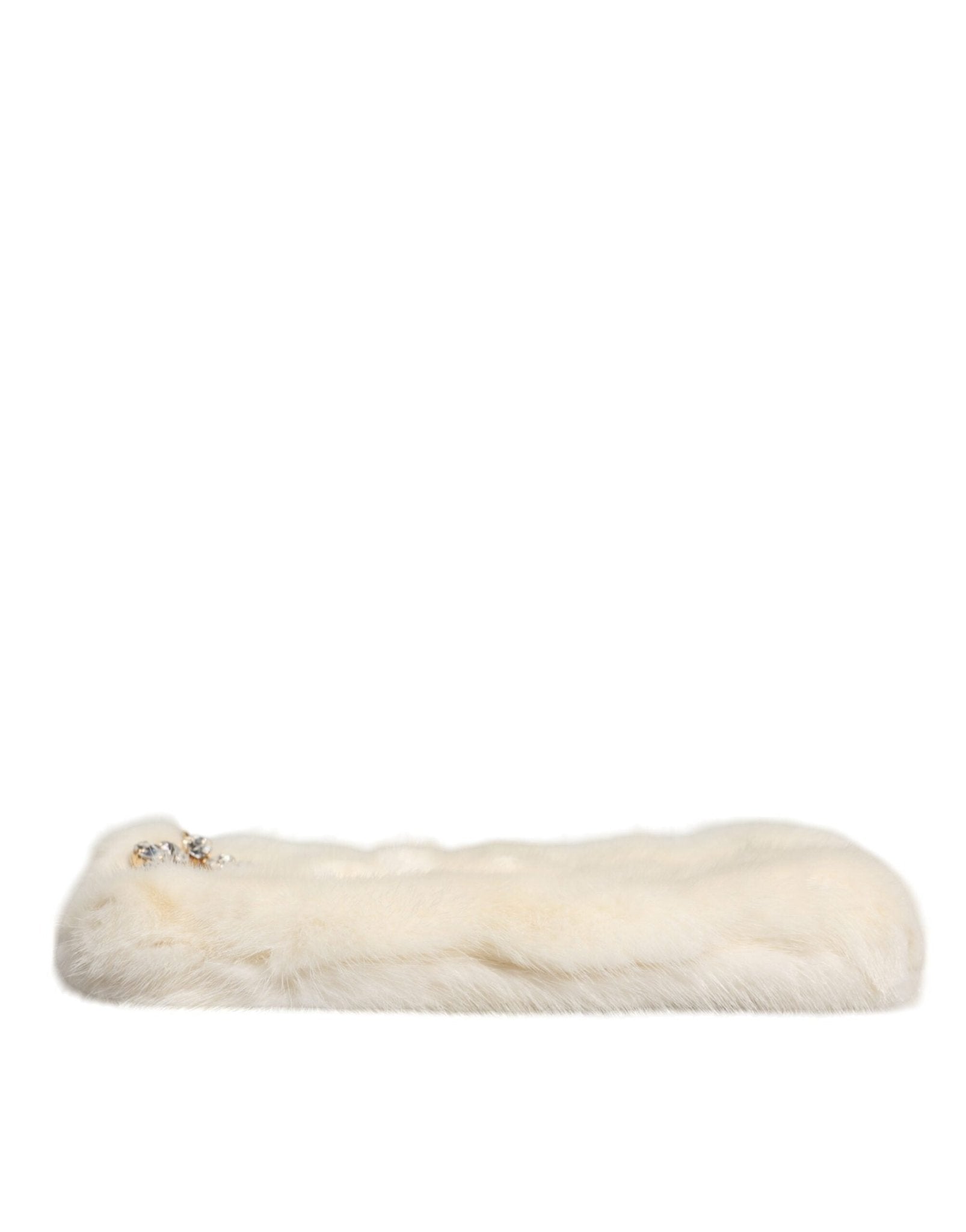 Dolce & Gabbana White Fur Handbag Clutch Purse Pouch Bag - Sandy Store ByNet