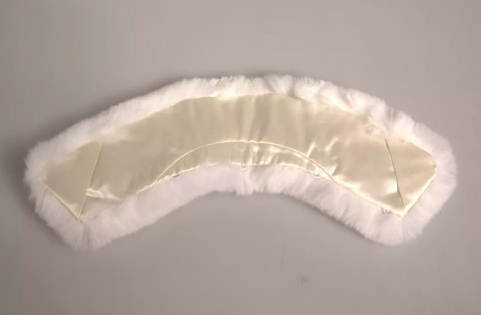 Dolce & Gabbana White Fur Shoulder Collar Wrap Shawl Scarf - Sandy Store ByNet