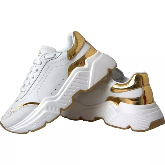 Dolce & Gabbana White Gold DAYMASTER Leather Sneakers Men Shoes – EU42/US9 par Dolce & Gabbana | Disponible sur Sandy Store ByNet
